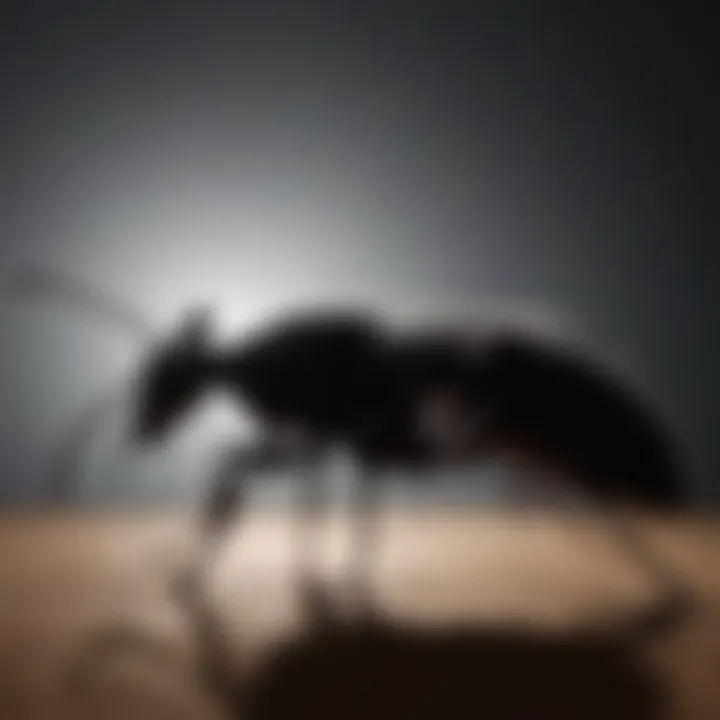 Shadowy silhouette of unidentified pest