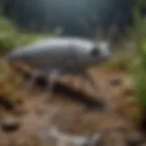 Enigmatic silverfish exploring its habitat