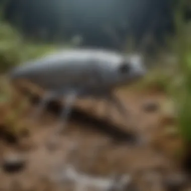 Enigmatic Silverfish Habitat Exploration Enigmatic silverfish exploring its habitat