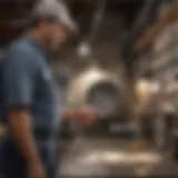 Illustration of a business owner inspecting a commercial property for pests