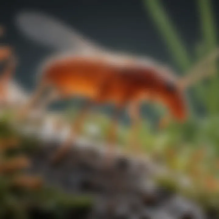 Diagram showcasing the biology of springtails, including their lifecycle and habitat preferences.