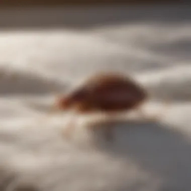 Identifying Bed Bug Symptoms on Bedding Close-up of bed bug symptoms on bedding