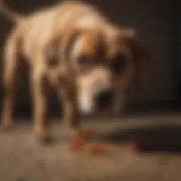 Illustration of a dog with a flea infestation