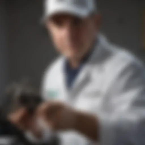A professional pest control technician at work
