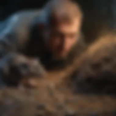 Expert Extermination Service Professional exterminator inspecting rat nest