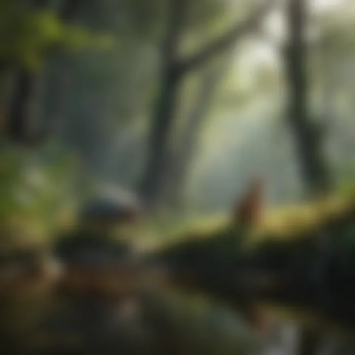 Conservation Strategies for Ecosystem Balance Visual representation of conservation efforts in ecological balance