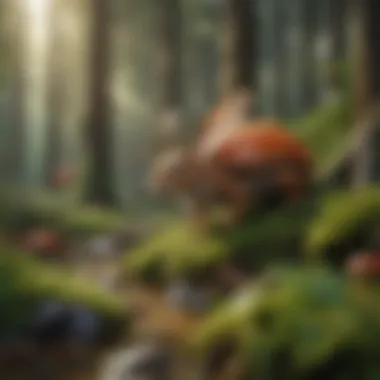 Diversity in Forest Ecosystems A vibrant forest ecosystem showcasing diverse flora and fauna