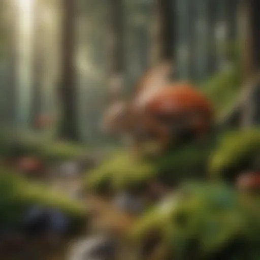 Diversity in Forest Ecosystems A vibrant forest ecosystem showcasing diverse flora and fauna