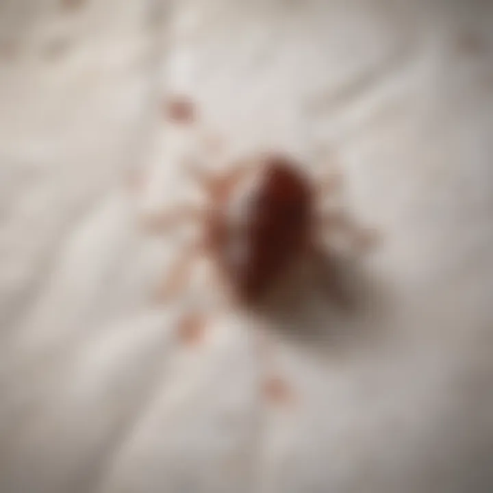 Blood stains on bedding caused by bed bug bites