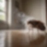 Roach fogger releasing mist into a room