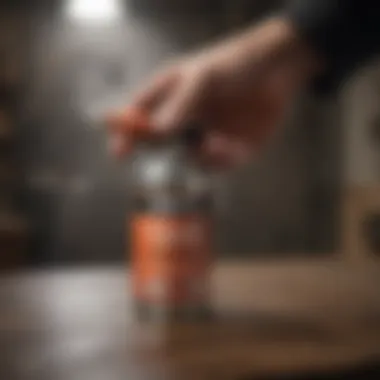 Ensuring Safe Handling of Roach Foggers Hand holding roach fogger canister with safety precautions