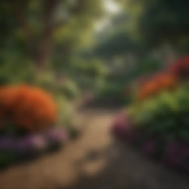 A lush garden featuring bug resistant mulch effectively used around plants