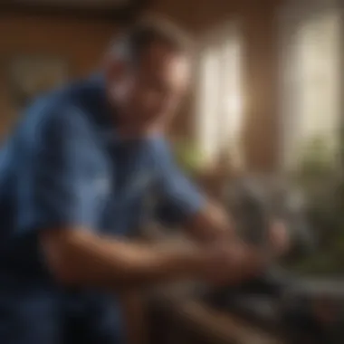 Professional pest control technician at work