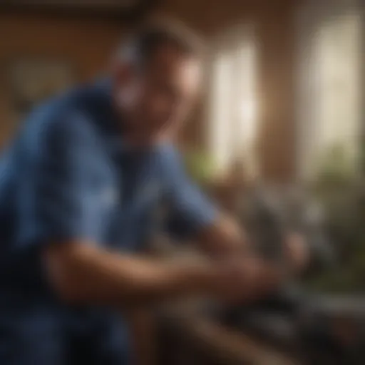 Professional pest control technician at work