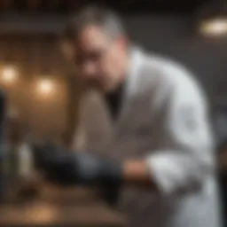 A technician conducting pest inspection