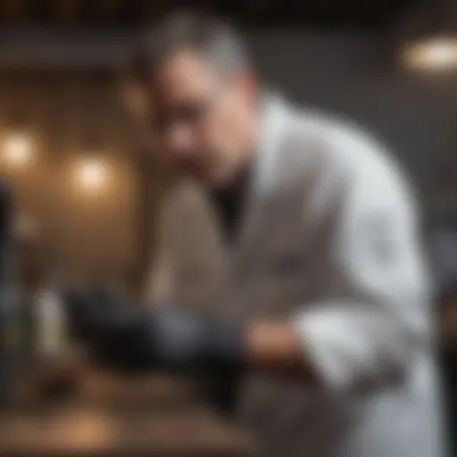 A technician conducting pest inspection