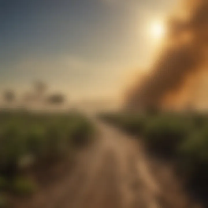 Graphical representation of the climatic impact of delta dust in the Amazon region.