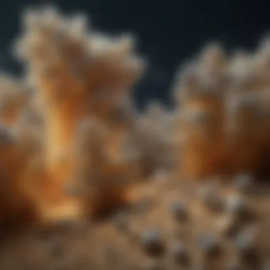 Microscopic image of delta dust particles highlighting their unique composition.