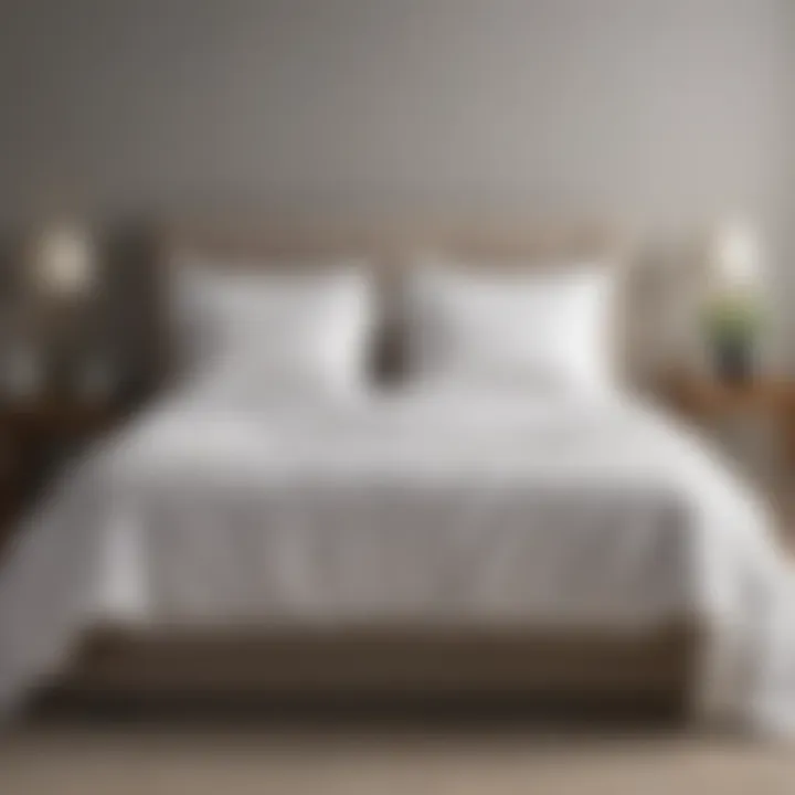 A serene bedroom setting featuring a dust mite mattress cover on a neatly made bed