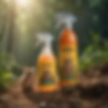 Rodent Sheriff spray bottle in a natural outdoor setting