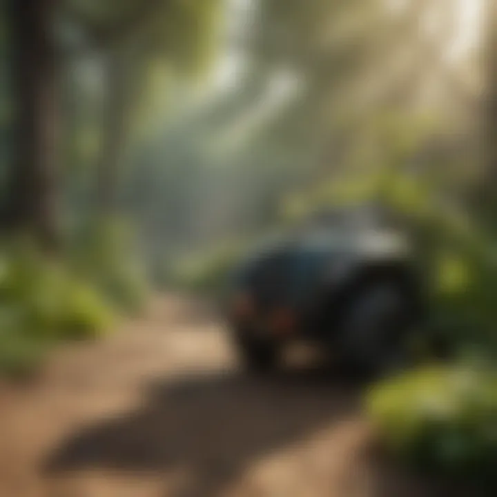 Outdoor fogger in lush garden environment