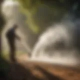 Misting technique in action with outdoor fogger