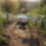 A close-up view of a drone used for precision pest control in agriculture.