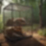 Wildlife cage trap in natural habitat