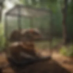 Wildlife cage trap in natural habitat