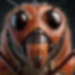 Detailed close-up of a kissing bug's proboscis