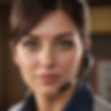 Customer service representative assisting a client