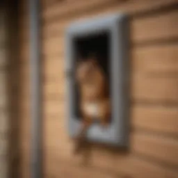 One-way squirrel door installed on a home exterior