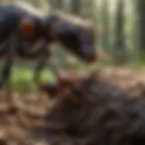 Ants foraging for food in Florida forest