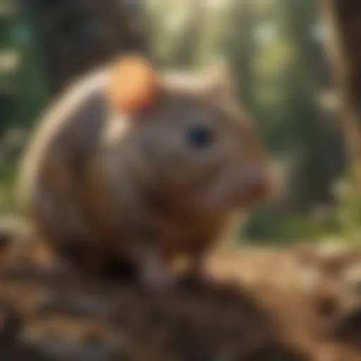 A curious rodent exploring its natural habitat