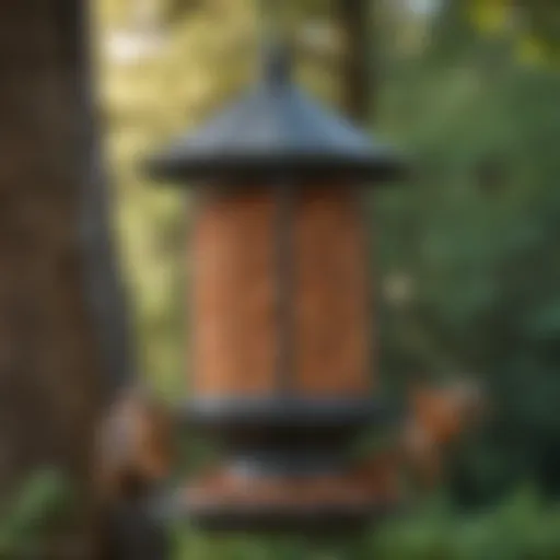 Squirrel-proof bird feeder design showcasing intricate features