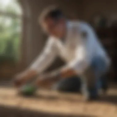 Pest control technician applying treatment