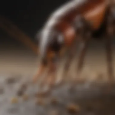 Feeding Behavior of Apex Roach Detailed close-up of an apex roach highlighting its feeding behavior