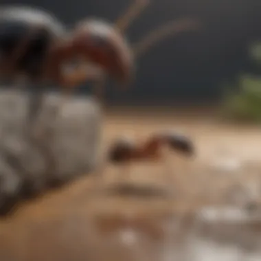 Close-Up of Ant Approaching Sticky Trap Close-up of ant approaching sticky trap
