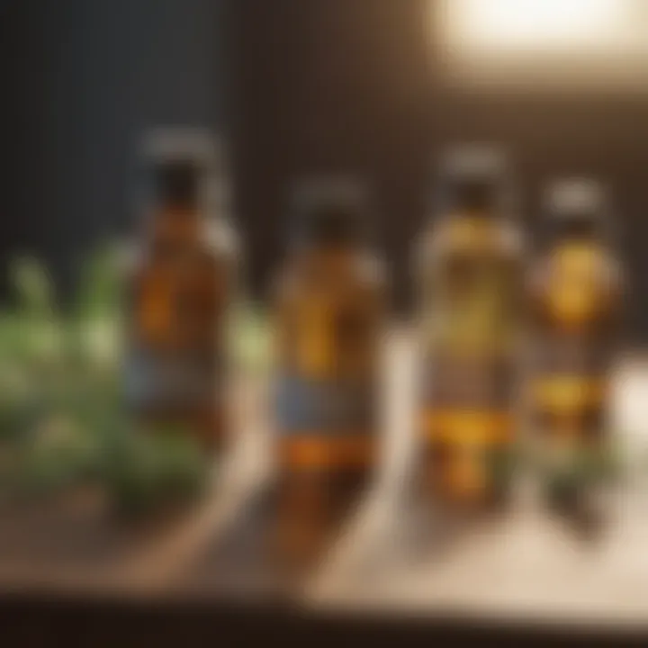 Essential Oils for Pest Management Essential oils used in pest management displayed in vials