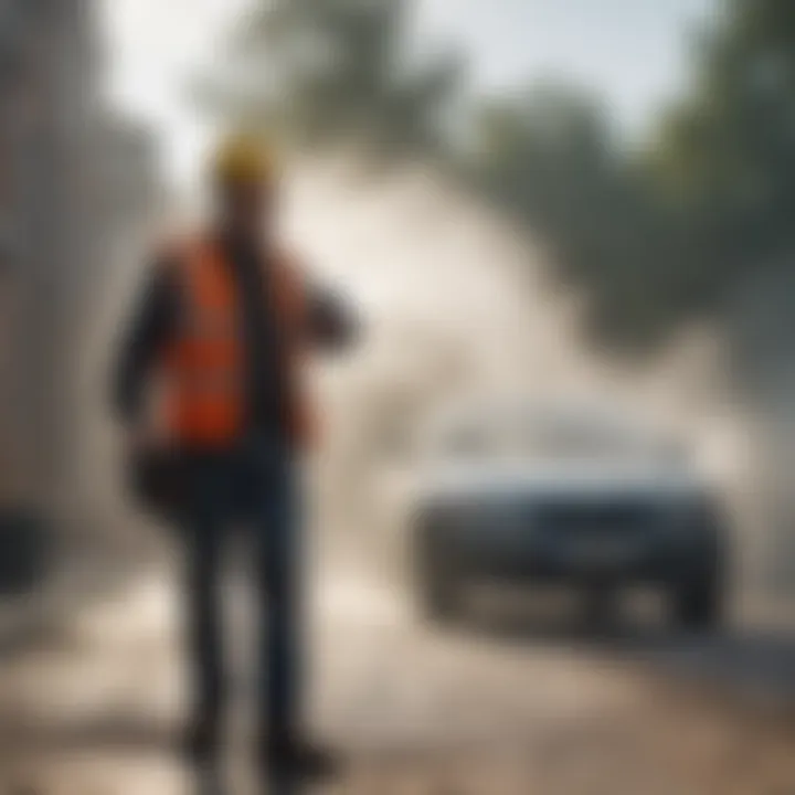 Demonstrating safety practices with mist blowers