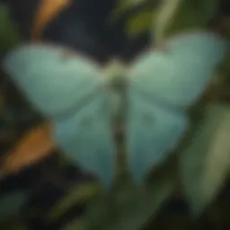 Exquisite Luna Moth resting on a leaf