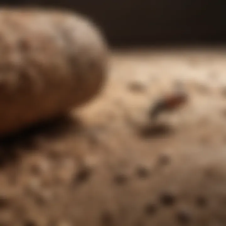 Exterminator examining termite damage