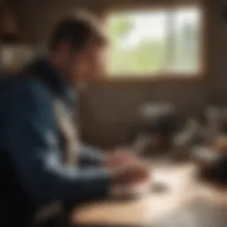 Exterminator inspecting for pests in Cadillac MI