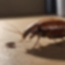 Exterminator inspecting for cockroaches