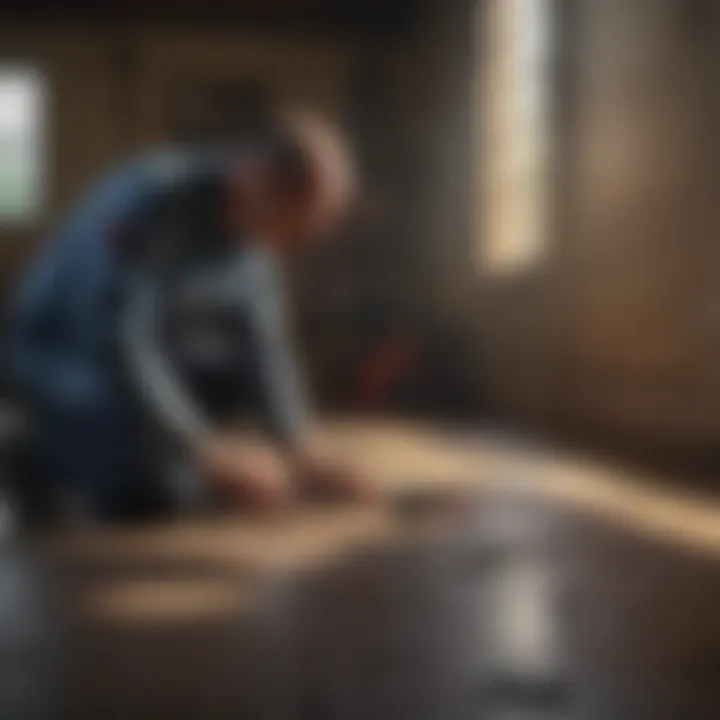 Exterminator inspecting for pests in Middleton