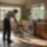 Exterminator inspecting home for pests in Howell, MI
