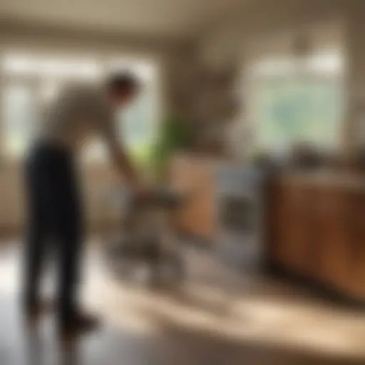 Exterminator inspecting home for pests in Howell, MI