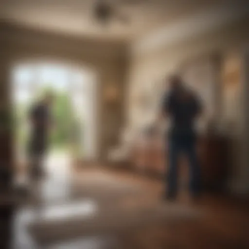 Exterminator inspecting a home for pests in Temecula