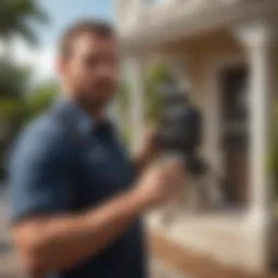 Exterminator inspecting property for pests in Key West