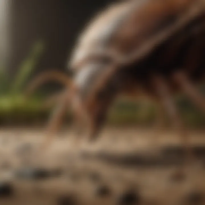 Exterminator inspecting a tick-infested area